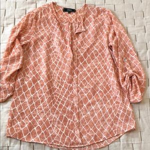 Orange and white Blouse
